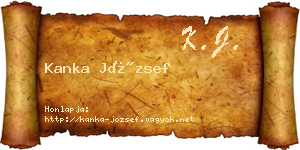 Kanka József névjegykártya